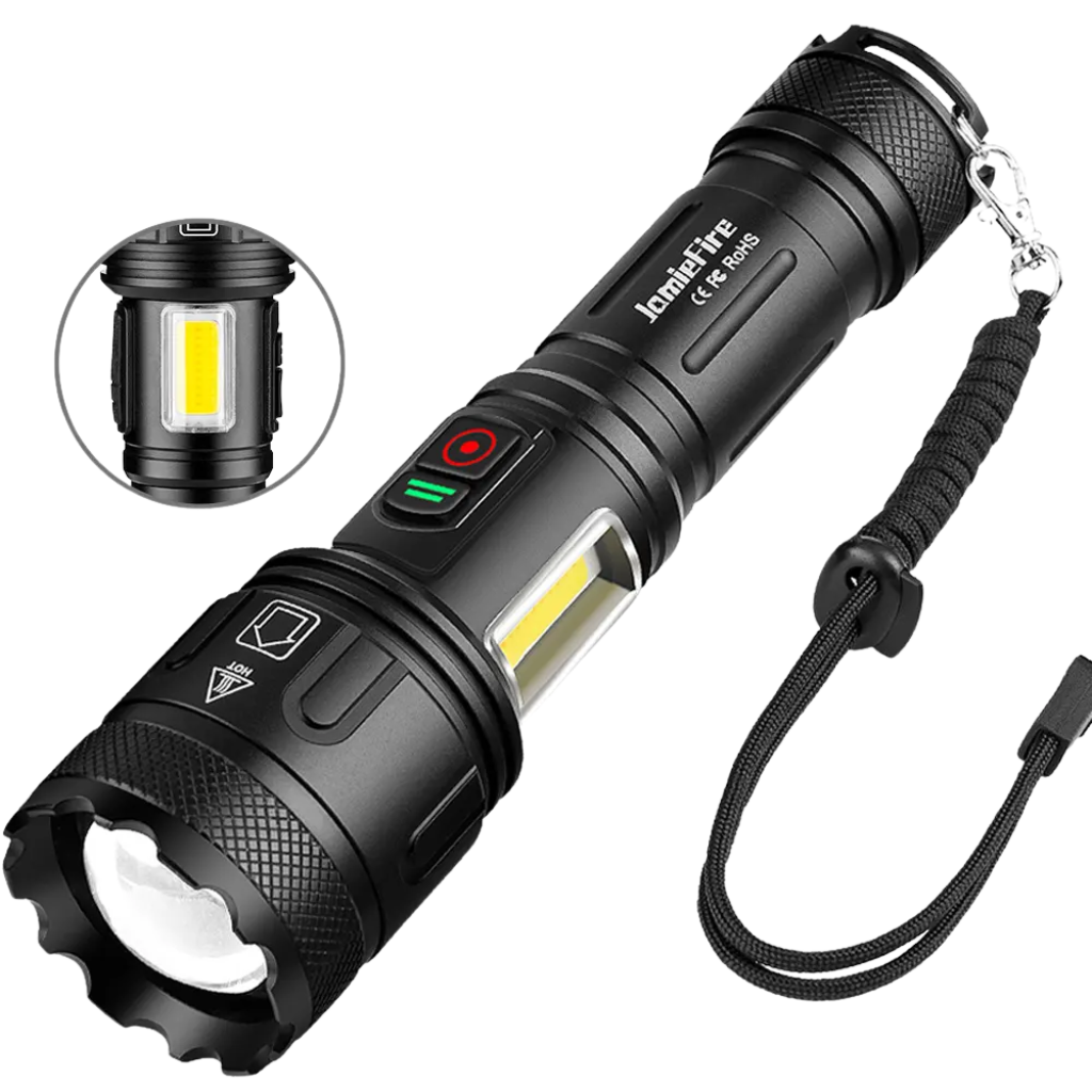Dual Switch ficklampa 15.000 lumen + Uppladdningsbart batteri